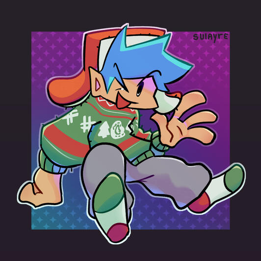 Christmas Boyfriend from Friday Night Funkin, Frontpaged on Newgrounds