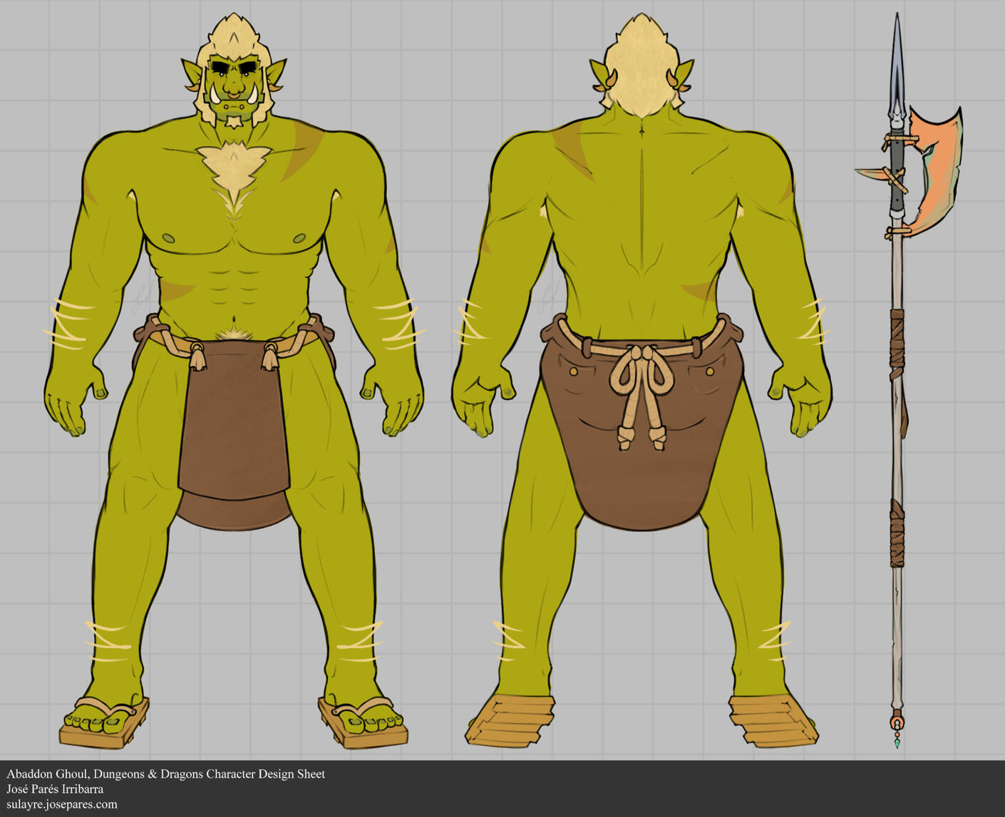 Character Sheet for my Dungeons & Dragons OC Abaddon Ghoul.